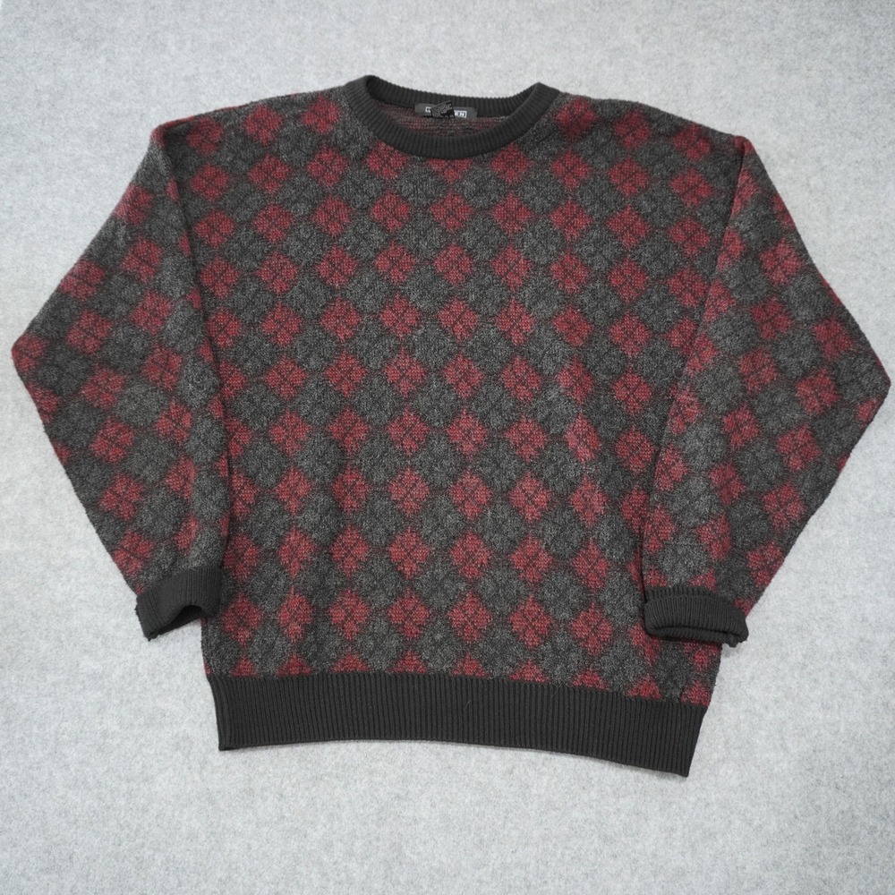 Vintage Jantzen Men's Size Large Crewneck Sweater Argyle Eclectic Grandpacore